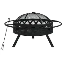 vidaXL Feuerschale mit Schürhaken 70 cm XXL Stahl