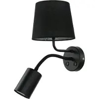 Licht-Erlebnisse Wandlampe Schwarz mit flexiblem Lesearm getrennte Schalter praktisch MAJA Leseleuchte Schlafzimmer Bett