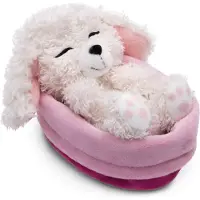 Nici Kuscheltier Sleeping Pets weißer Pudel im Körbchen GREEN