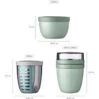 Mepal Lunchbox "Lunchpot, Fruitpot und Snackpot Ellipse 3er Set", schwarz (nordic schwarz), B:2cm H:2cm L:2cm Ø:10,7cm, Kunststoff, Lebensmittelaufbewahrungsbehälter, Lunchbox