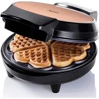 Bestron Waffeleisen "AWM700CO", 700 W, Waffelautomat mit Antihaftbeschichtung für Waffeln in Herzform