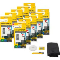 SCHELLENBERG 10er Pack 50281 Fliegengitter für bodentiefe Fenster oder Türen, extragroßes Insektenschutz ohne bohren, 130 x 230 cm, anthrazit