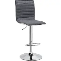 HTI Jax Barhocker, höhenverstellbar, mit Rückenlehne und Fußstütze, Grau, 40x96-117x49 cm