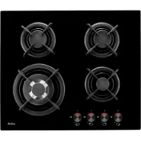 Amica PG6411SR - Schwarz - Integriert - Gaskochfeld - Glas - 4 Zone(n) - 4 Zone(n) Kochzone(n)