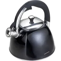 Klausberg Wasserkocher 2,2L KB-7410 Schwarz Edelstahl mit abnehmbarem Ausguss und wärmeschutzendem Griff