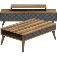 Skye Decor , City - Walnut, Chalcedony, Wohnzimmermöbel-Set, Nussbaum, 100 % MELAMINBESCHICHTETE SPANPLATTEN, 140 x 41,8 x 48,8 cm