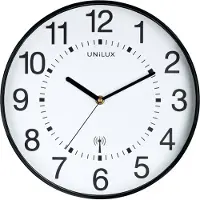 Unilux 400094564 Wanduhr/Funkuhr "MAXI WAVE", Durchm.: 400 mm, schwarz