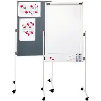 Franken Kombi-Flipchart ECO, B 760 x H 1210 mm, multifunktional, beidseitig, magnethaftend & pinnbar, inkl. Flipchartblockhalter, UMT FC