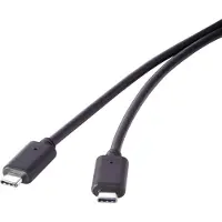 Renkforce USB-Kabel USB 3.2 Gen2x2 USB-C Stecker, USB-C Stecker 0.50 m Schwarz vergoldete Steckkontakte RF-4381068