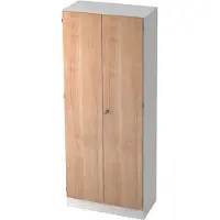 Hjh OFFICE PRO SIGNA K 6100 SG - 5 OH Weiß/Nussbaum mit Knauf (abschließbar) Schrank