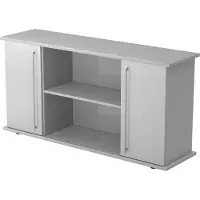 Hjh OFFICE PRO KAPA SB | Sideboard | mit Türen - Grau Sideboard Relinggriff Kunststoff