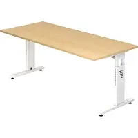 Hjh OFFICE PRO MEGA 19 W - 180 x 80 höhenverstellbar Ahorn/Weiß