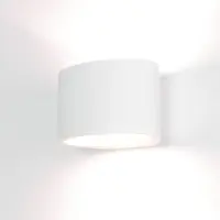 Licht-Erlebnisse Wandlampe Bauhaus BURSCHEID Weiß Gips Keramik G9 Wandleuchte Wohnzimmer Schlafzimmer Flur