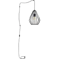 Licht-Erlebnisse Hängeleuchte mit Stecker Kabel Schalter verstellbar L: max. 5,5 m XXL Wieß E27 Pendelleuchte Wohnzimmer Hängeleuchte