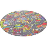 Snapstyle Kinder Spiel Teppich Little Town 3D Rund