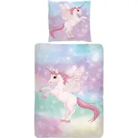 TRAUMSCHLAF Bettwäsche Einhorn 135x200 cm + 80x80 cm