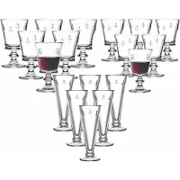 La Rochère France Gläser-Set "Wein- und Sektgläser Biene Abeille 18er Set transparent" Spülmaschinengeeignet