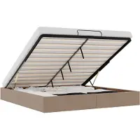 vidaXL Ottoman-Bett ohne Matratze Cappucino 160x200cm Kunstleder