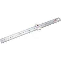 FAMEX 12665 Shinwa Lineal aus Edelstahl 30 cm – mit Anschlag - Stahlmaßstab - 76752