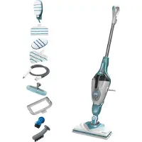 Black & Decker BHSM166DSM, Dampfmopp, 0,5 l, Aqua-Farbe, Weiß, Tasten, Drehregler, Fixed, 6 m