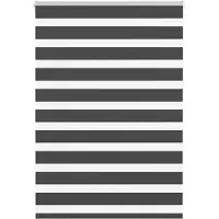 vidaXL Doppelrollo Schwarz 95x100 cm Stoffbreite 90,9 cm Polyester