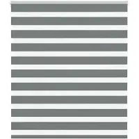vidaXL Doppelrollo Dunkelgrau 135x100 cm Stoffbreite 130,9 cm Polyester
