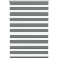 vidaXL Doppelrollo Dunkelgrau 105x100 cm Stoffbreite 100,9 cm Polyester