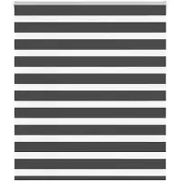 vidaXL Doppelrollo Schwarz 135x150 cm Stoffbreite 130,9 cm Polyester
