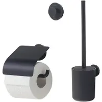 Tiger WC-Zubehör Set Urban Black Mit Klappe (3-Teilig)