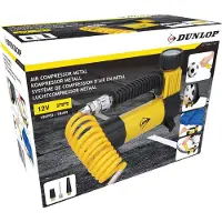 Dunlop Mini Luftkompressor für Aufpumpen von Fahrradreifen, Bällen und Booten - Betrieb über Zigarettenanzünder 12V Auto