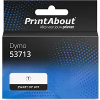 PrintAbout Schriftband kompatibel mit Dymo 53713 (S0720930) - (24 mm x 24 mm) - Schwarz auf weiß
