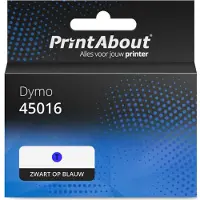 PrintAbout Schriftband kompatibel mit Dymo 45016 (S0720560) - (12 mm) - Schwarz auf blau