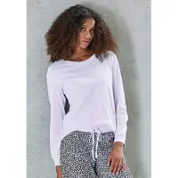 Vivance Pyjamaoberteil helllila Gr. 32/34 für Damen. Mit Rundhals. Comfort Fit. Nachhaltig.