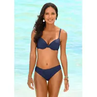s.Oliver Bikini-Hose "Spain", Damen, Gr. 34, N-Gr, blau (marine), Microfaser, Microfaser, unifarben, Badehosen Bikini-Hose, mit gedrehtem Bündchen