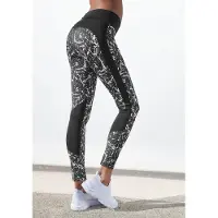LASCANA ACTIVE Leggings in schwarz-marmoriert-weiß | Gr.: 32/34