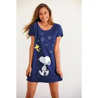 Peanuts Sleepshirt mit Snoopy-Print in Minilänge