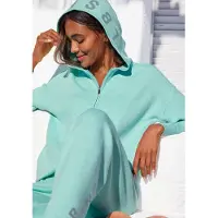 Elbsand Baumwoll-Strickjacke in Streifen türkis in Größe 40/42 von DW-Shop, Türkis, 40/42