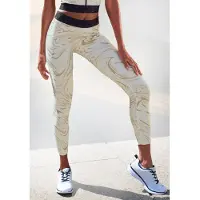 LASCANA Funktionsleggings Sportleggings mit glänzendem Print und 3D Schriftzug