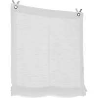 Kutti Heimtextilien Raffrollo Ösenrollo Celtic offwhite. Einfarbig, Uni. Leinenoptik. Montage ohne Bohren, mit Fensterhaken 45 x 140 cm