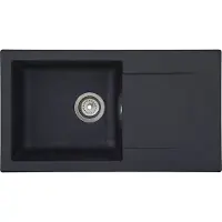 Respekta Einbauspüle , schwarz, B:78cm H:17cm T:43,5cm, Verbundwerkstoff, Küchenspülen, Einbauspüle