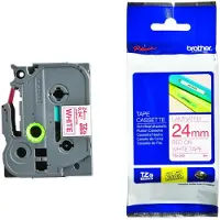 Brother Schriftbandkassette TZe-252, 24 mm, weiß/rot