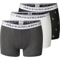 Ralph Lauren für Herren. 714830299156 3er-Set klassische Boxershorts aus Baumwolle weiß, grau, schwarz (L), Lässig
