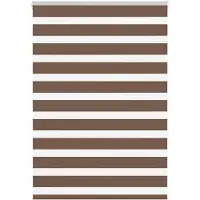 vidaXL Doppelrollo Braun 95x150 cm Stoffbreite 90,9 cm Polyester
