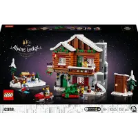 LEGO Icons Almhütte, Haus-Bausatz, festliches Set für Erwachsene mit einem baubaren Modellhaus inkl. 5 Minifiguren und 2 Tierfiguren, Winter-Deko, Geschenk für Frauen und Männer 10325