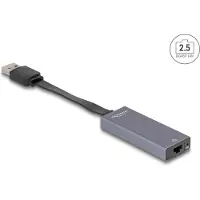 DeLOCK USB Typ-A Adapter zu 2,5 Gigabit LAN slim, RJ-45, USB A, 0,09 m, Grau