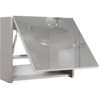 Famanu Spiegelkasten Hochglanz 48x59cm - Grau