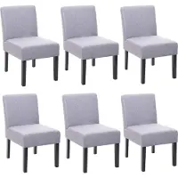 Mendler 6er-Set Esszimmerstuhl MCW-F61, Stuhl Lounge-Stuhl, Stoff/Textil grau
