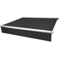 Mendler Elektrische Vollkassetten-Markise H124, 5x3m ausfahrbarer Volant Polyester anthrazit