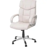 Mendler Bürostuhl MCW-A71, Chefsessel Drehstuhl, Kunstleder creme