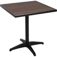 Mendler Gartentisch MCW-J95, Balkontisch Bistrotisch, Gastronomie Outdoor-Beschichtung Alu Holzoptik schwarz, dunkelbraun